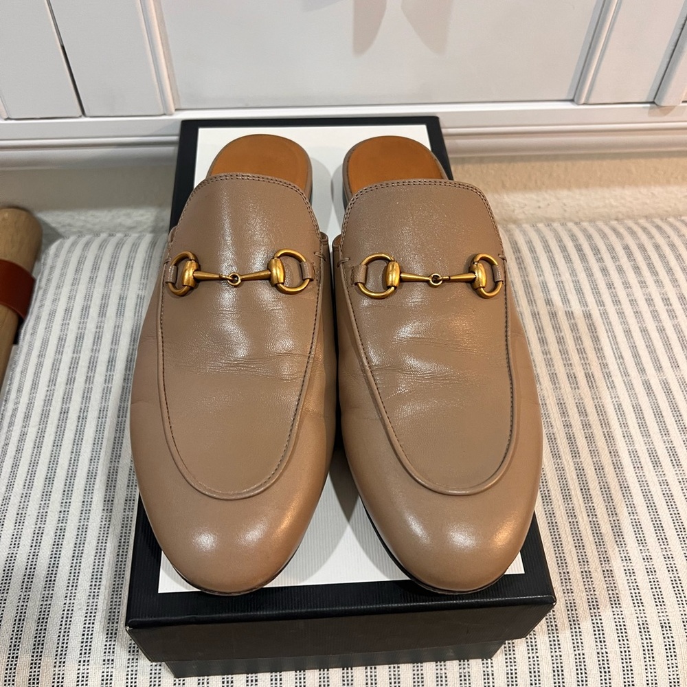 Princetown Monogram Horsebit Leather Mules